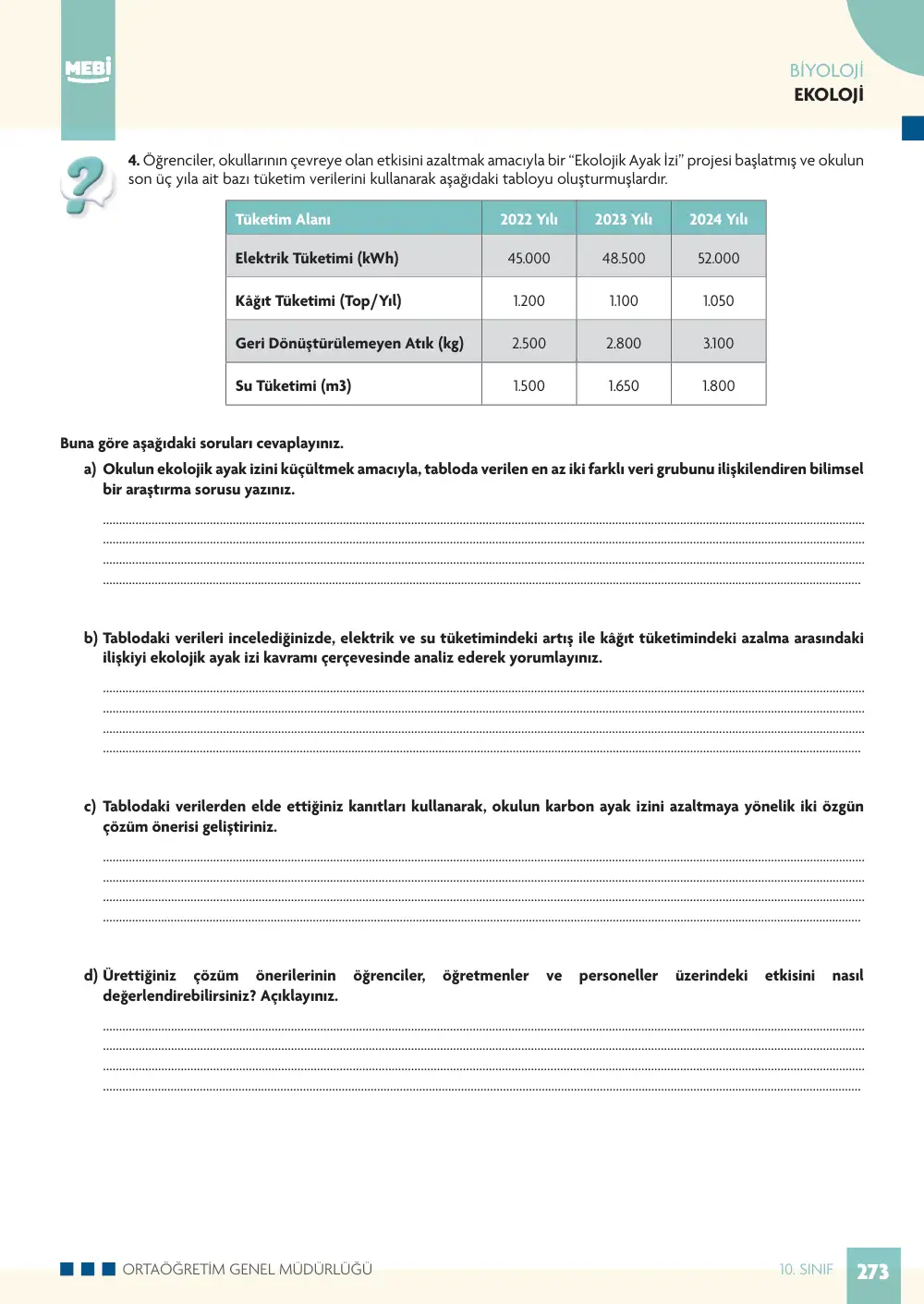 10. Sınıf Biyoloji Bireysel Öğrenme Etkinlikleri (2026-2027) sayfa 271