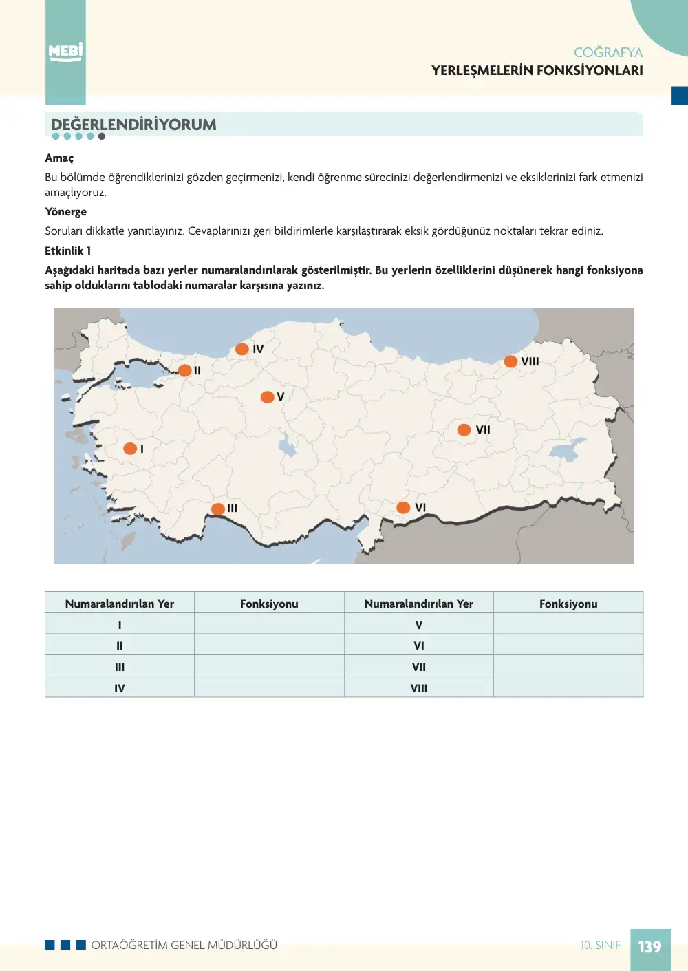 10. Sınıf Coğrafya Bireysel Öğrenme Etkinlikleri (2026-2027) sayfa 137