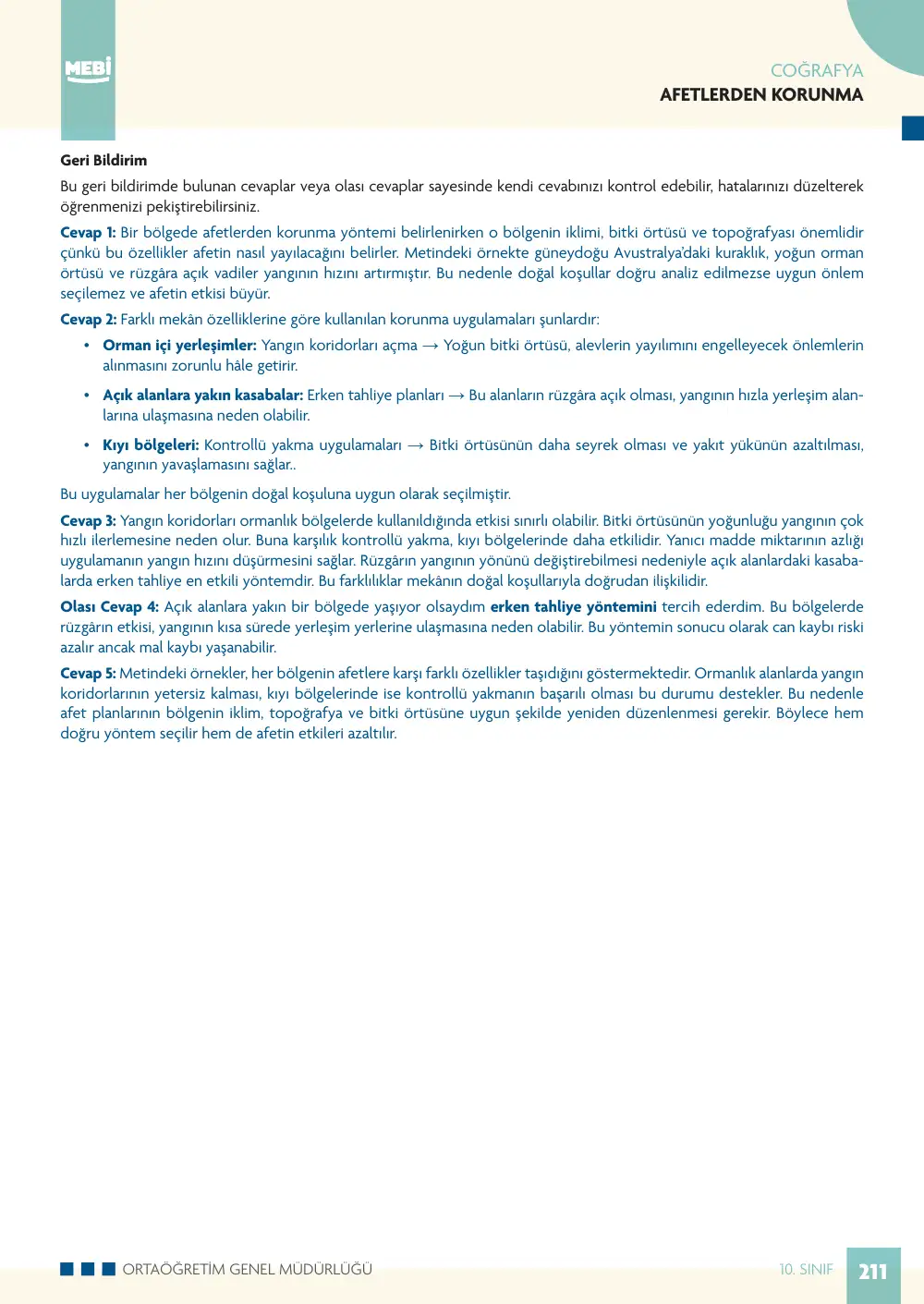 10. Sınıf Coğrafya Bireysel Öğrenme Etkinlikleri (2026-2027) sayfa 209