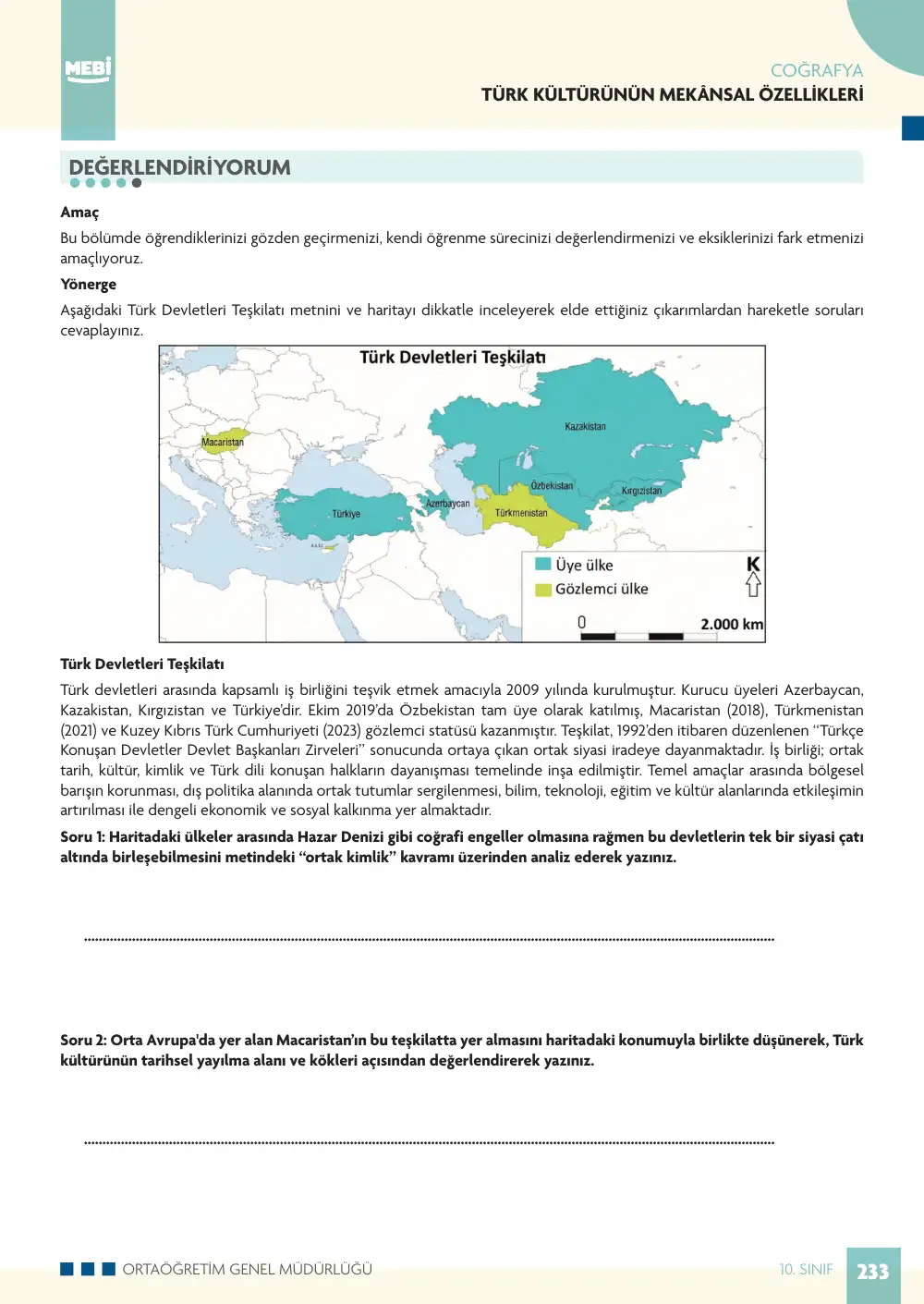 10. Sınıf Coğrafya Bireysel Öğrenme Etkinlikleri (2026-2027) sayfa 231