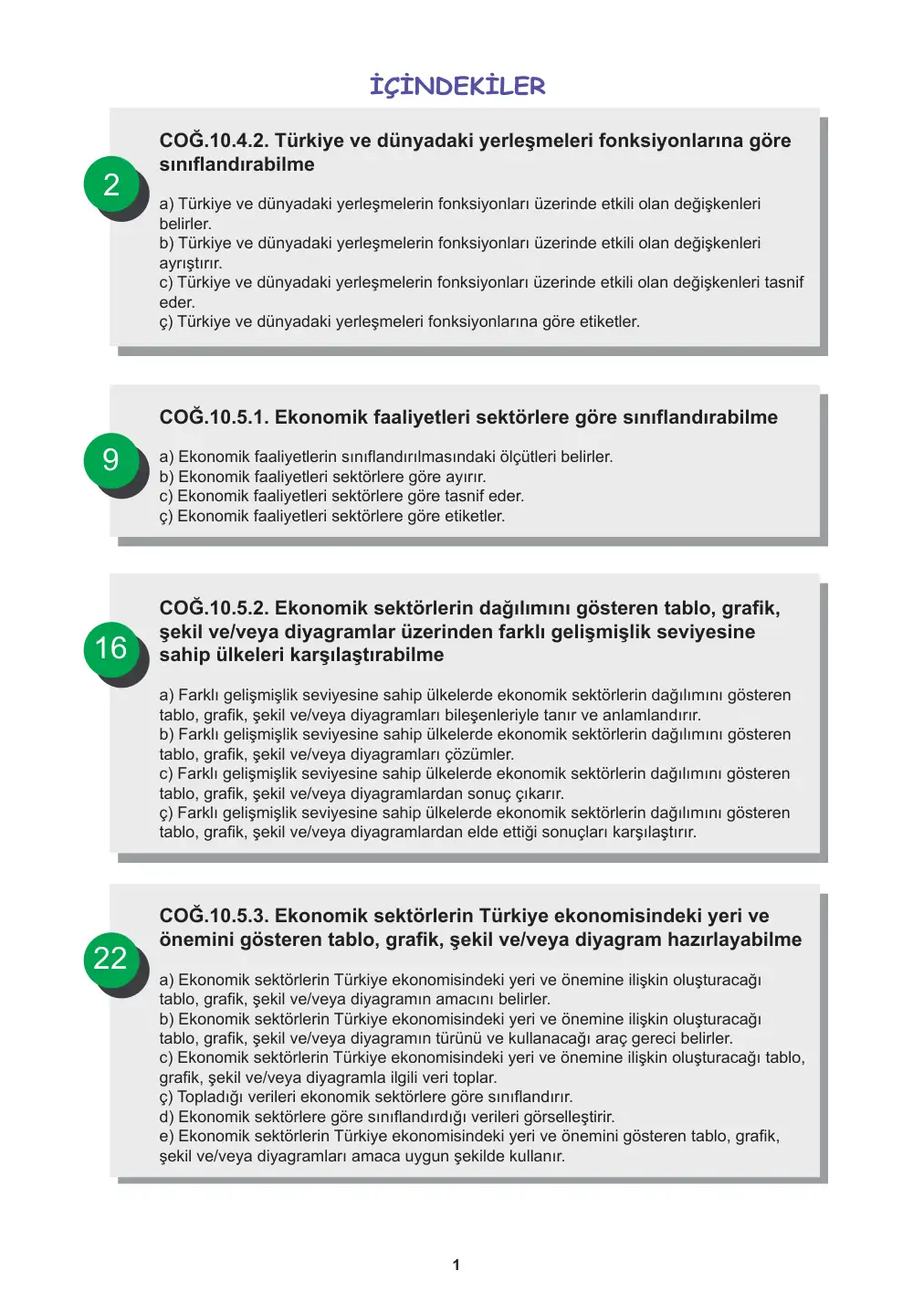 10. Sınıf Coğrafya Öğrenme Etkinlikleri Seti 1 (2025-2026) cevap anahtarı sayfa 2