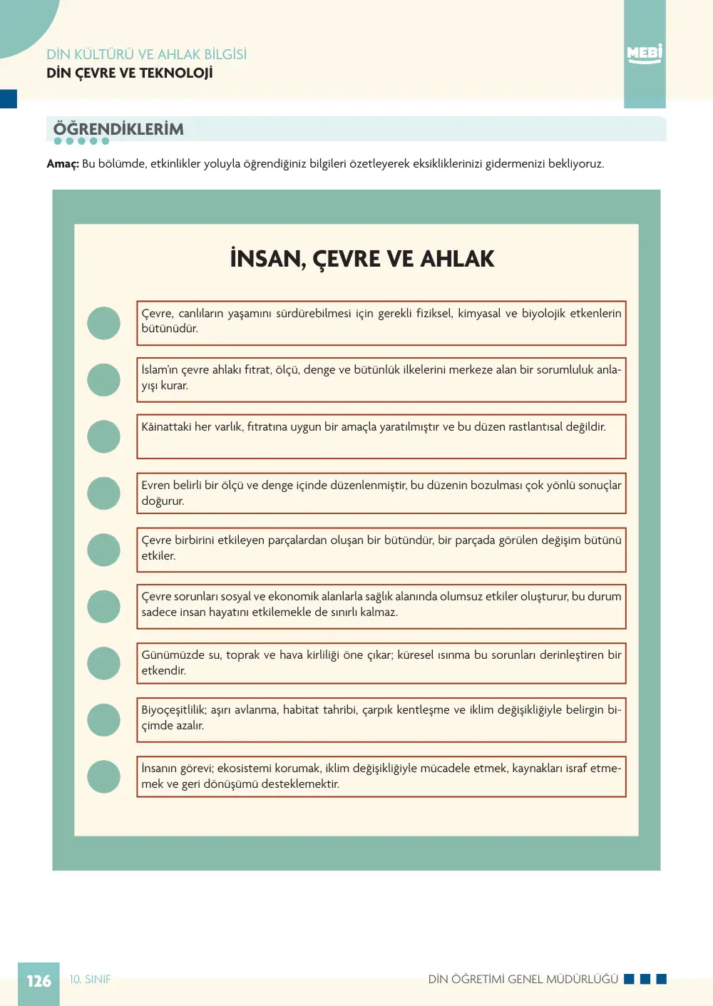 10. Sınıf Din Kültürü ve Ahlak Bilgisi Bireysel Öğrenme Etkinlikleri (2026-2027) sayfa 124