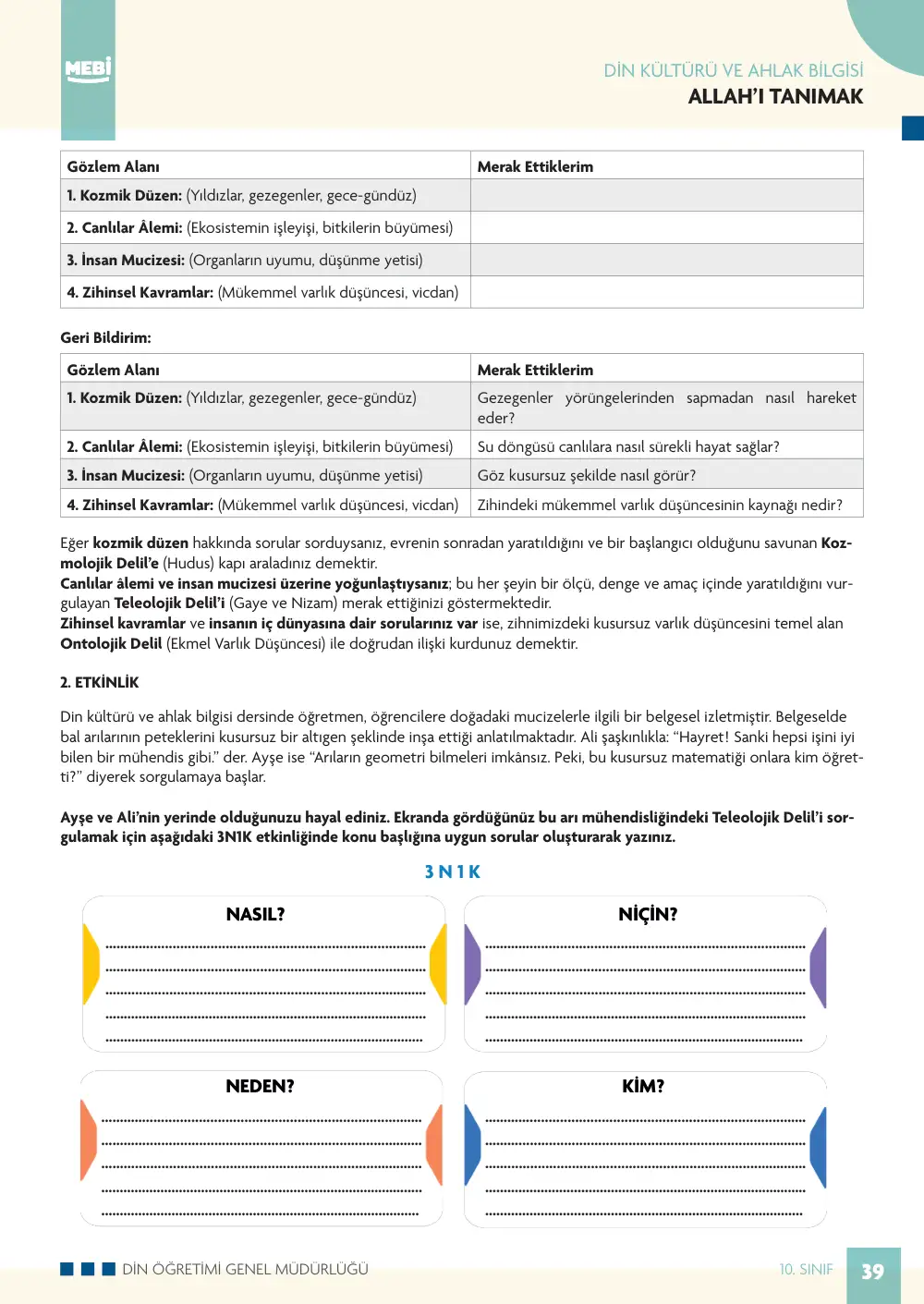 10. Sınıf Din Kültürü ve Ahlak Bilgisi Bireysel Öğrenme Etkinlikleri (2026-2027) sayfa 37