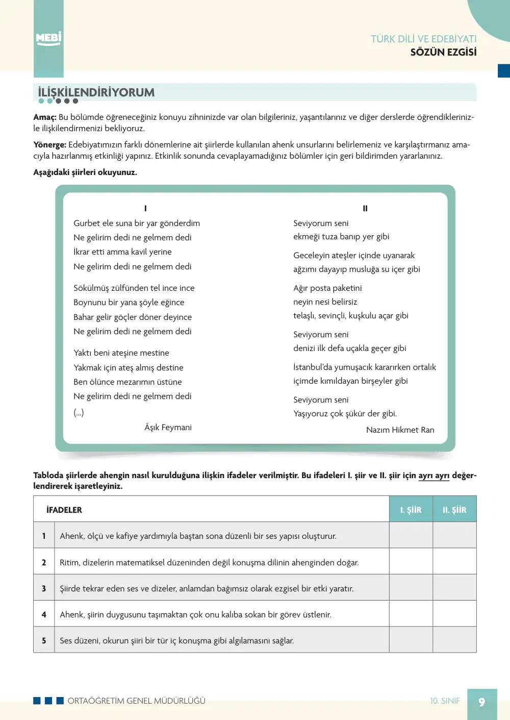 10. Sınıf Türk Dili ve Edebiyatı Bireysel Öğrenme Etkinlikleri (2026-2027) sayfa 7