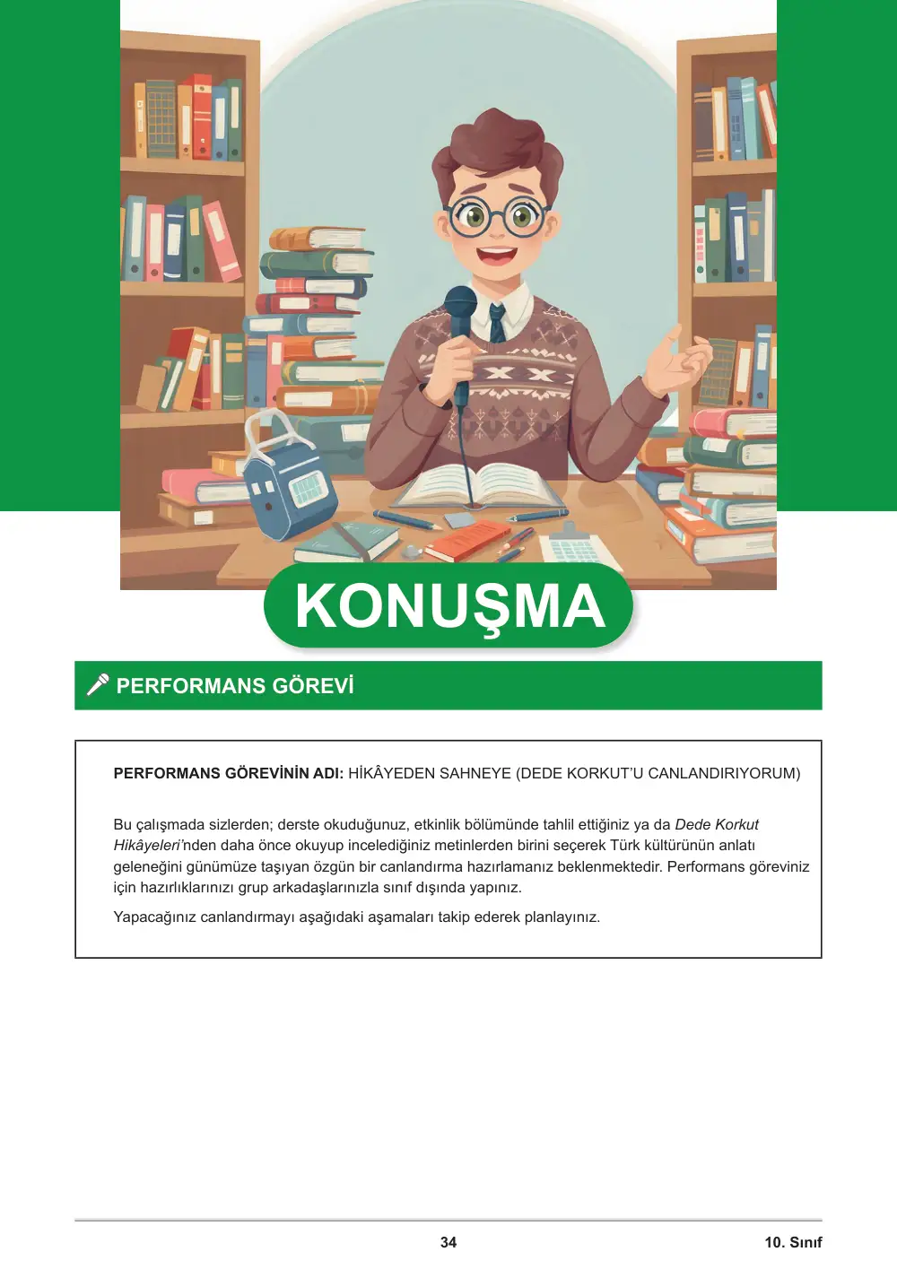 10. Sınıf Türk Dili ve Edebiyatı Öğrenme Etkinlikleri Seti 2 (2025-2026) cevap anahtarı sayfa 35