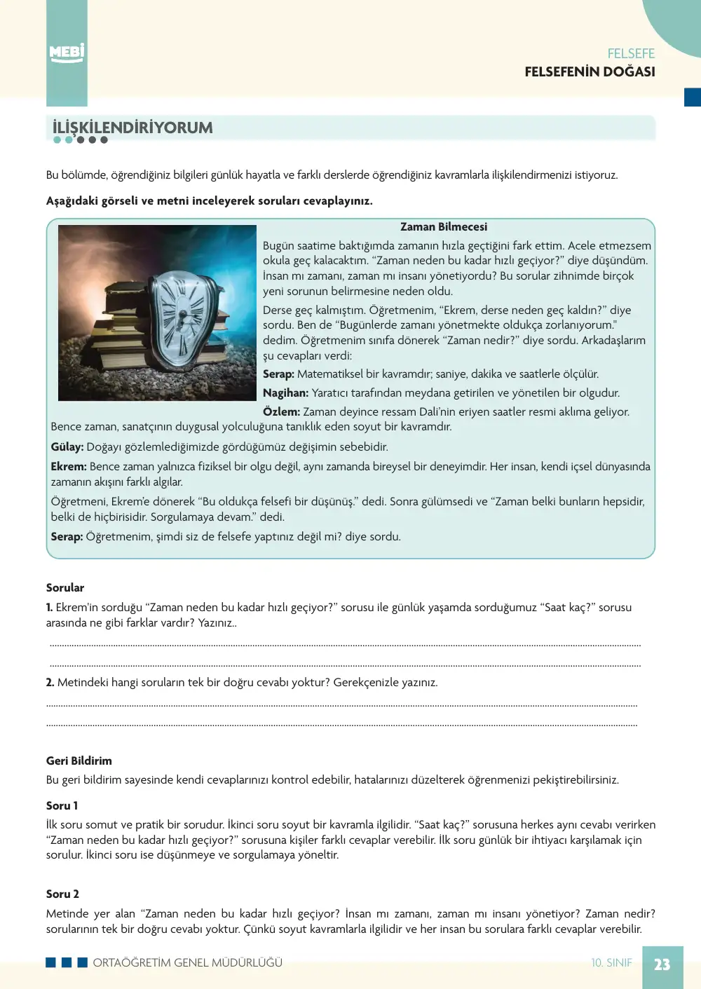 10. Sınıf Felsefe Bireysel Öğrenme Etkinlikleri (2026-2027) sayfa 23