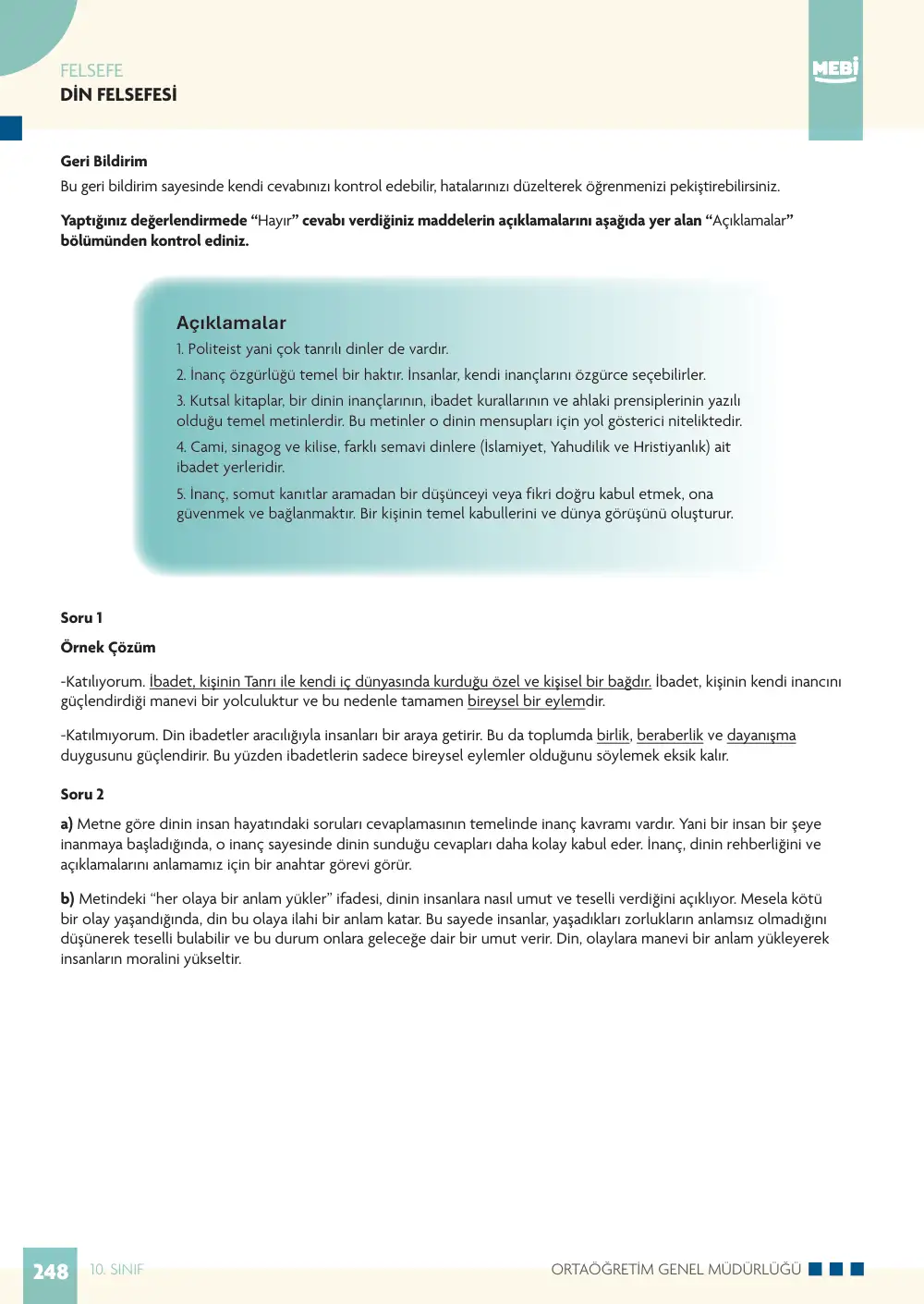 10. Sınıf Felsefe Bireysel Öğrenme Etkinlikleri (2026-2027) sayfa 248