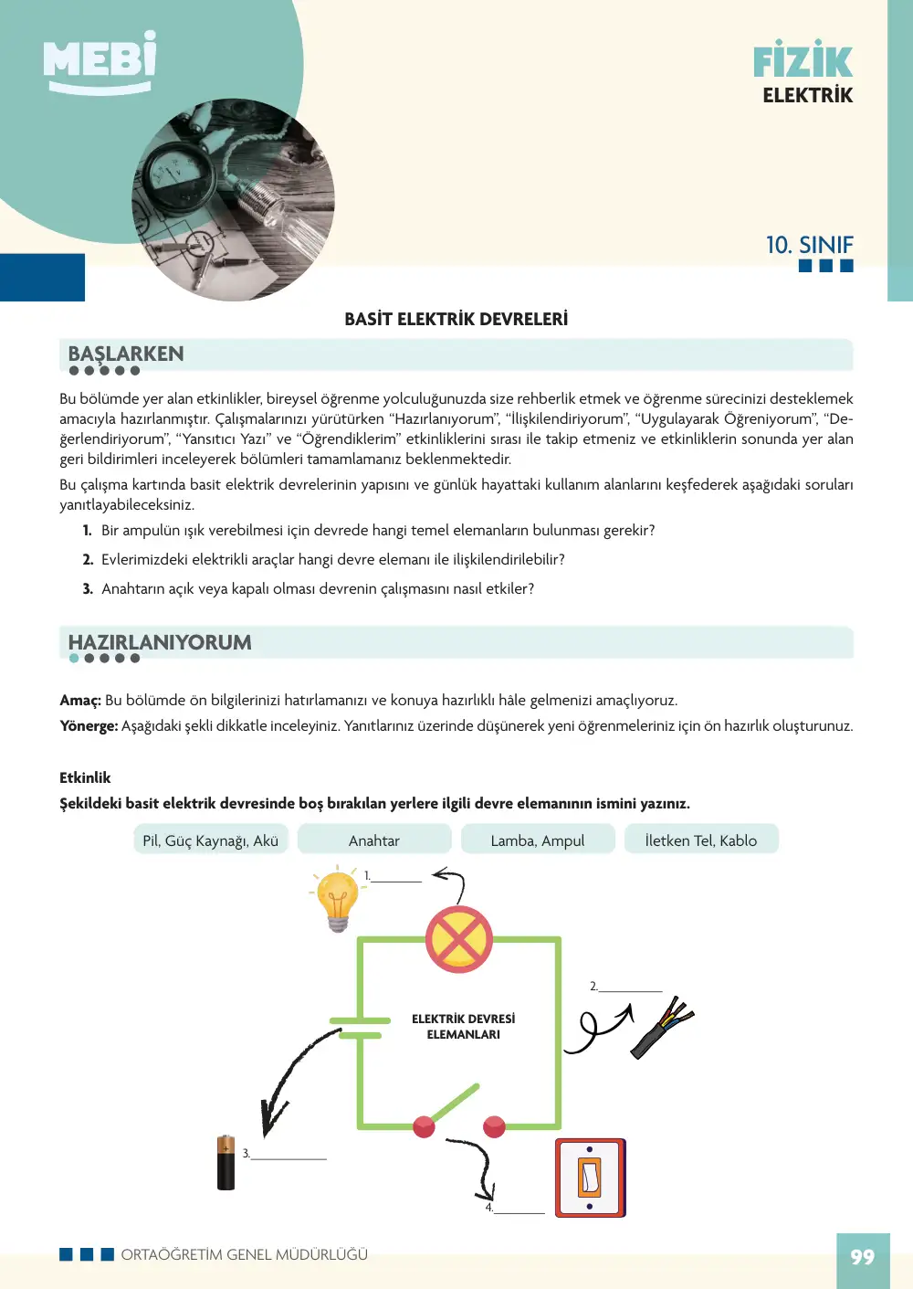 10. Sınıf Fizik Bireysel Öğrenme Etkinlikleri (2026-2027) sayfa 103