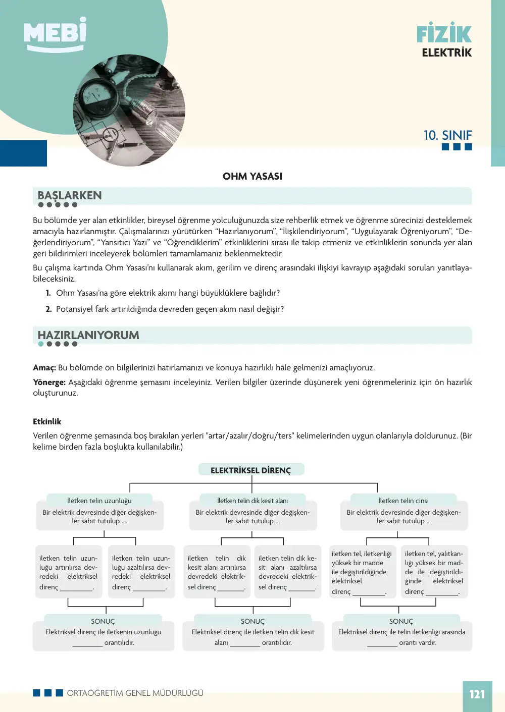 10. Sınıf Fizik Bireysel Öğrenme Etkinlikleri (2026-2027) sayfa 125