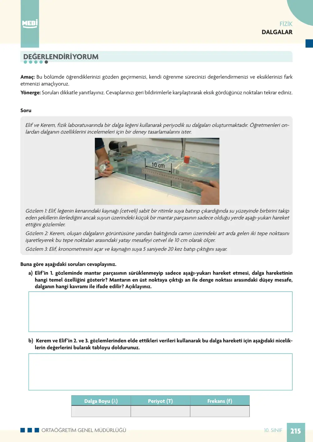 10. Sınıf Fizik Bireysel Öğrenme Etkinlikleri (2026-2027) sayfa 219