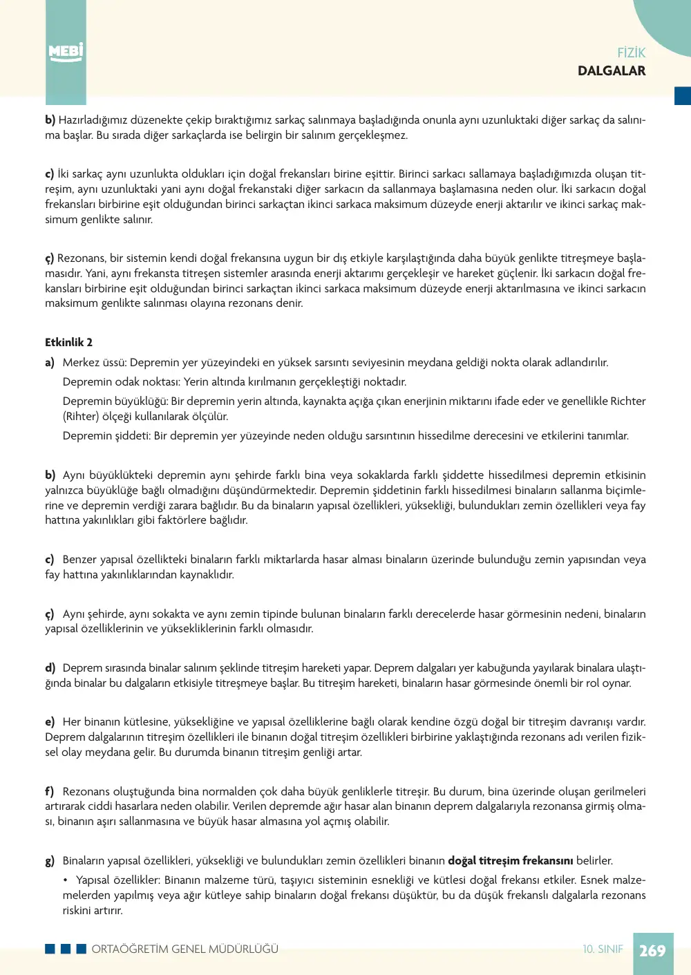 10. Sınıf Fizik Bireysel Öğrenme Etkinlikleri (2026-2027) sayfa 273