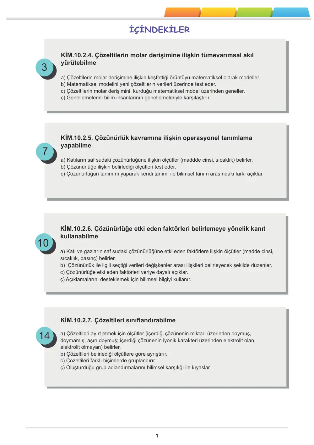 10. Sınıf Kimya Öğrenme Etkinlikleri Seti 2 (2025-2026) cevap anahtarı sayfa 2