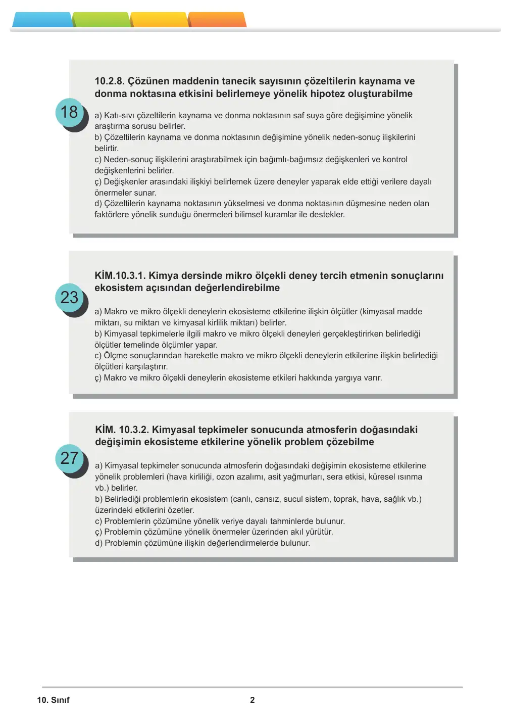 10. Sınıf Kimya Öğrenme Etkinlikleri Seti 2 (2025-2026) cevap anahtarı sayfa 3