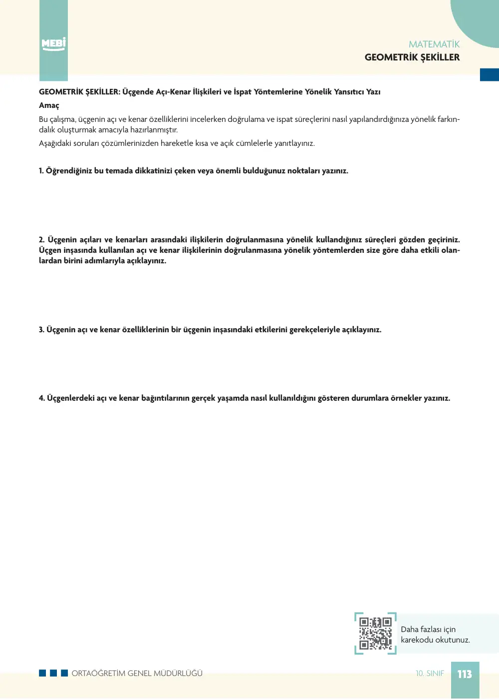 10. Sınıf Matematik Bireysel Öğrenme Etkinlikleri (2026-2027) sayfa 111
