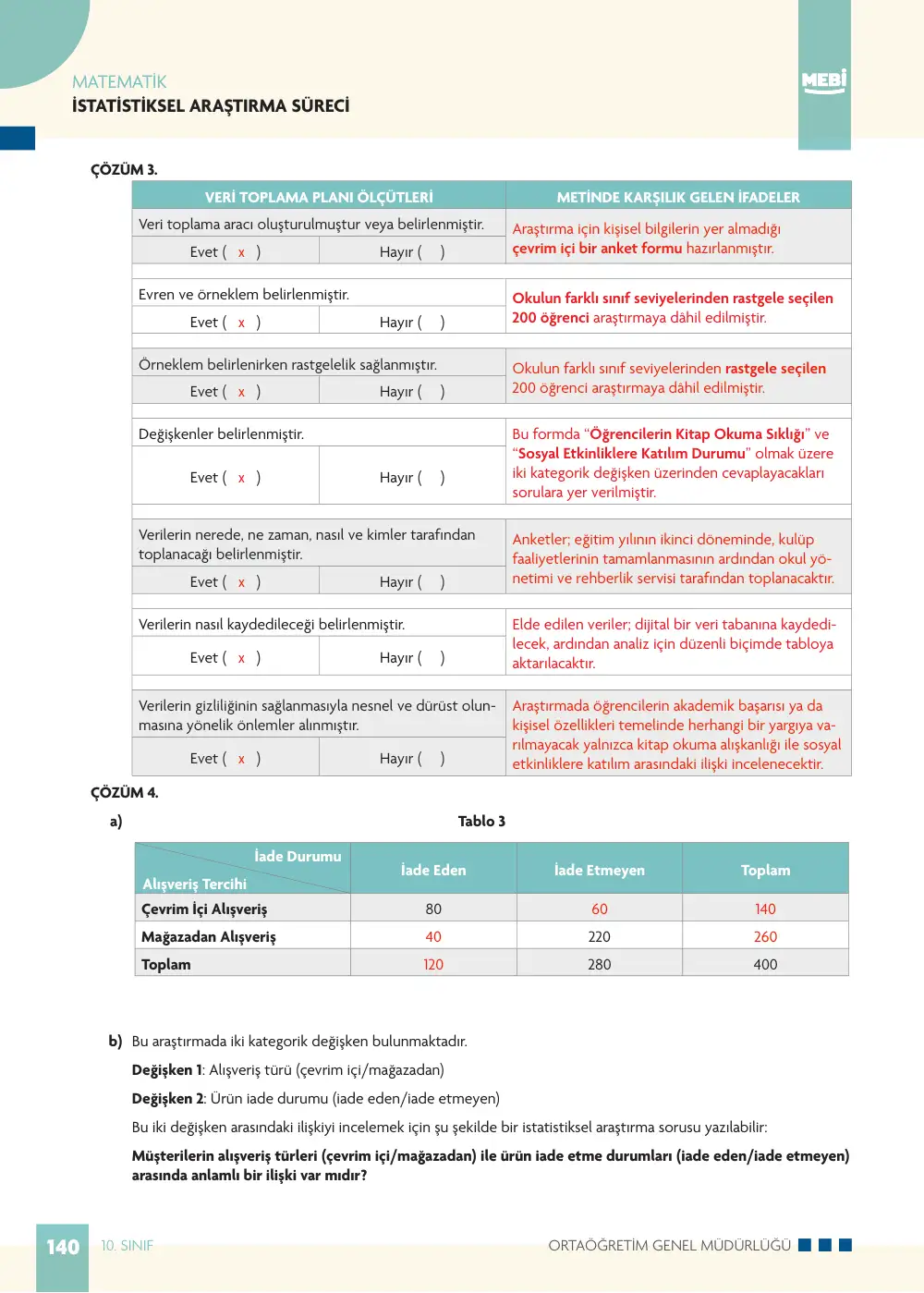 10. Sınıf Matematik Bireysel Öğrenme Etkinlikleri (2026-2027) sayfa 138