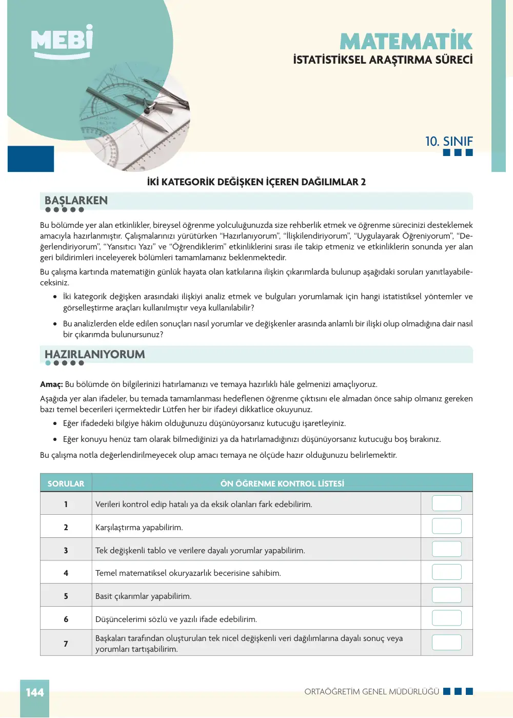 10. Sınıf Matematik Bireysel Öğrenme Etkinlikleri (2026-2027) sayfa 142