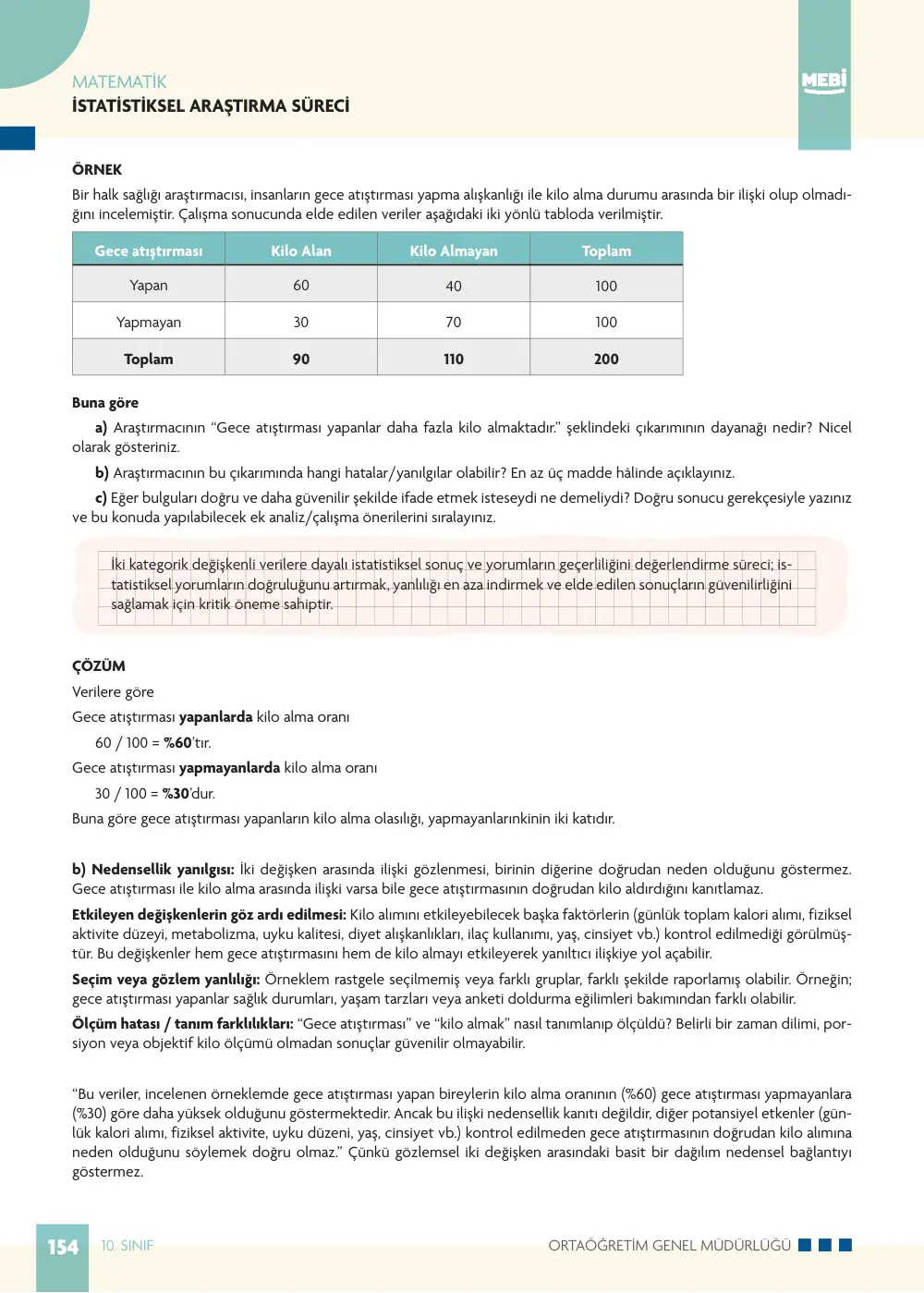 10. Sınıf Matematik Bireysel Öğrenme Etkinlikleri (2026-2027) sayfa 152