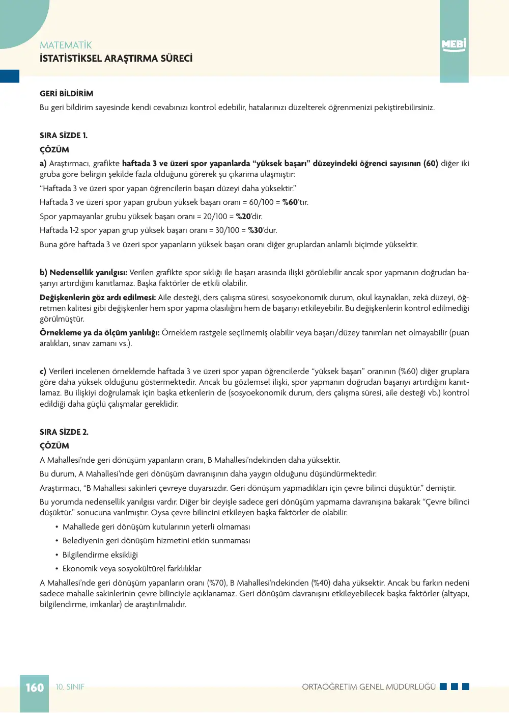 10. Sınıf Matematik Bireysel Öğrenme Etkinlikleri (2026-2027) sayfa 158