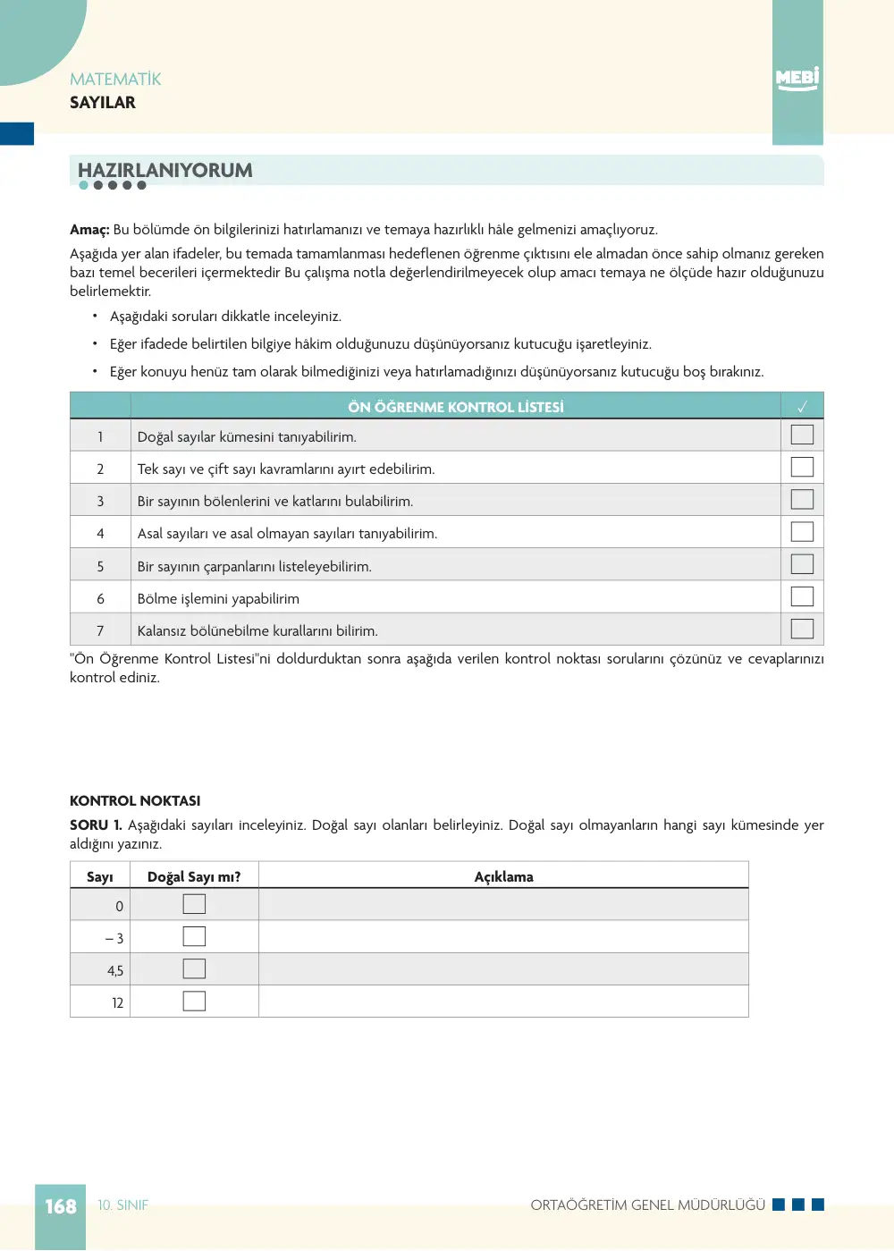10. Sınıf Matematik Bireysel Öğrenme Etkinlikleri (2026-2027) sayfa 166