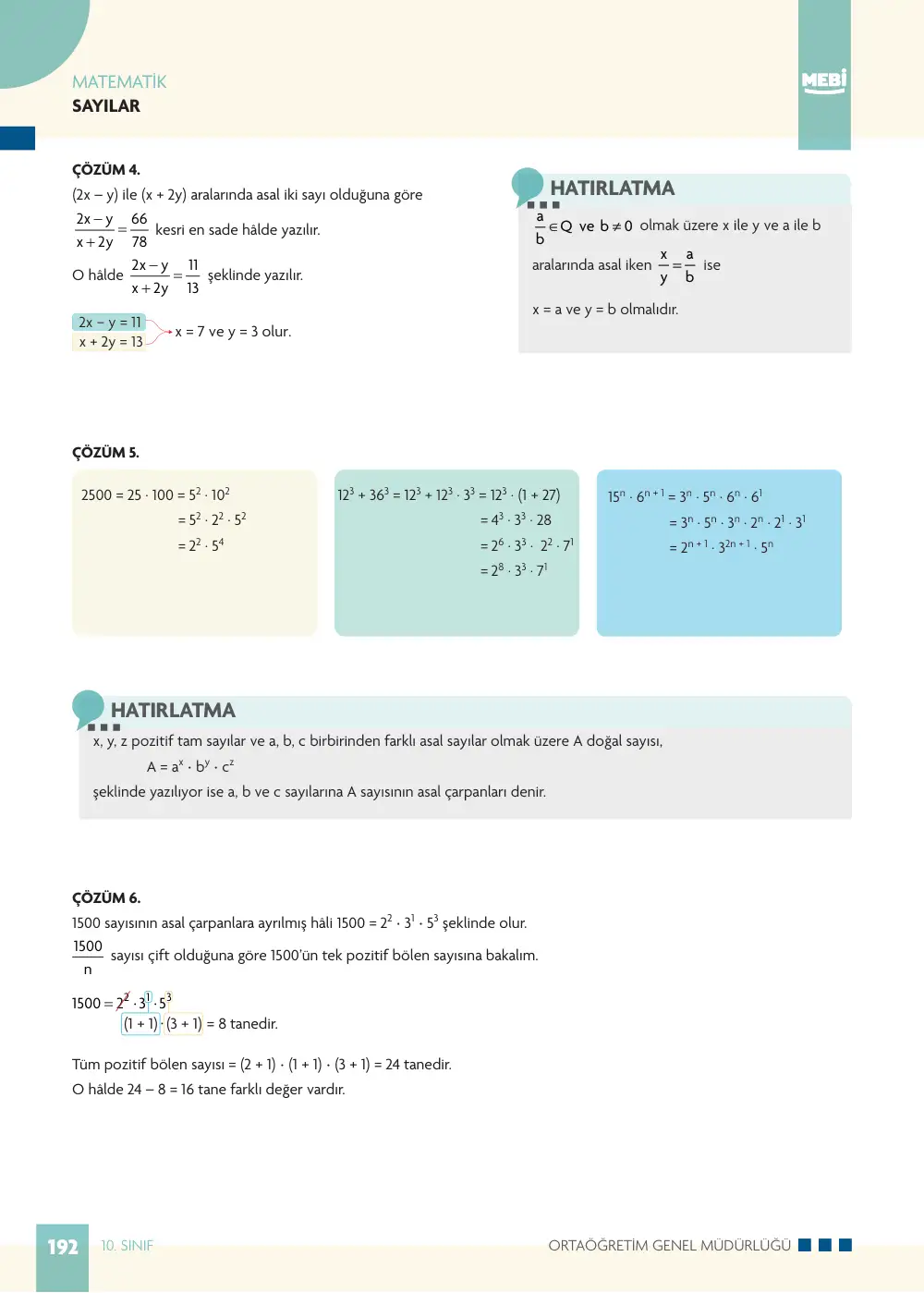 10. Sınıf Matematik Bireysel Öğrenme Etkinlikleri (2026-2027) sayfa 190