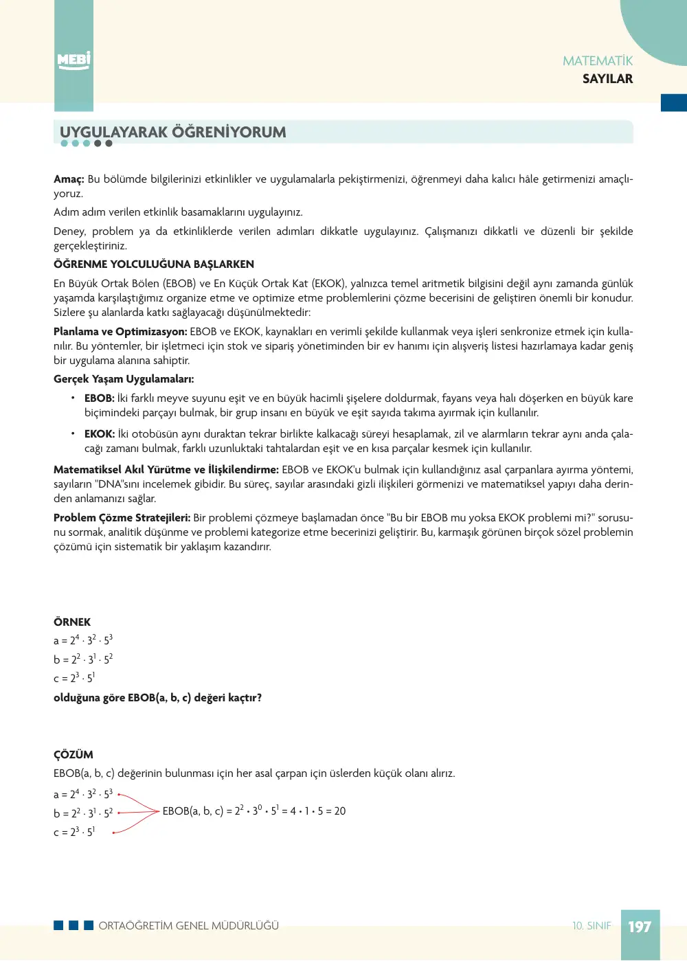 10. Sınıf Matematik Bireysel Öğrenme Etkinlikleri (2026-2027) sayfa 195