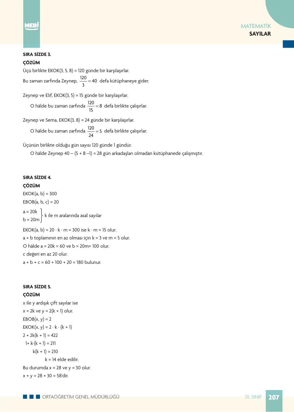 10. Sınıf Matematik Bireysel Öğrenme Etkinlikleri (2026-2027) sayfa 205