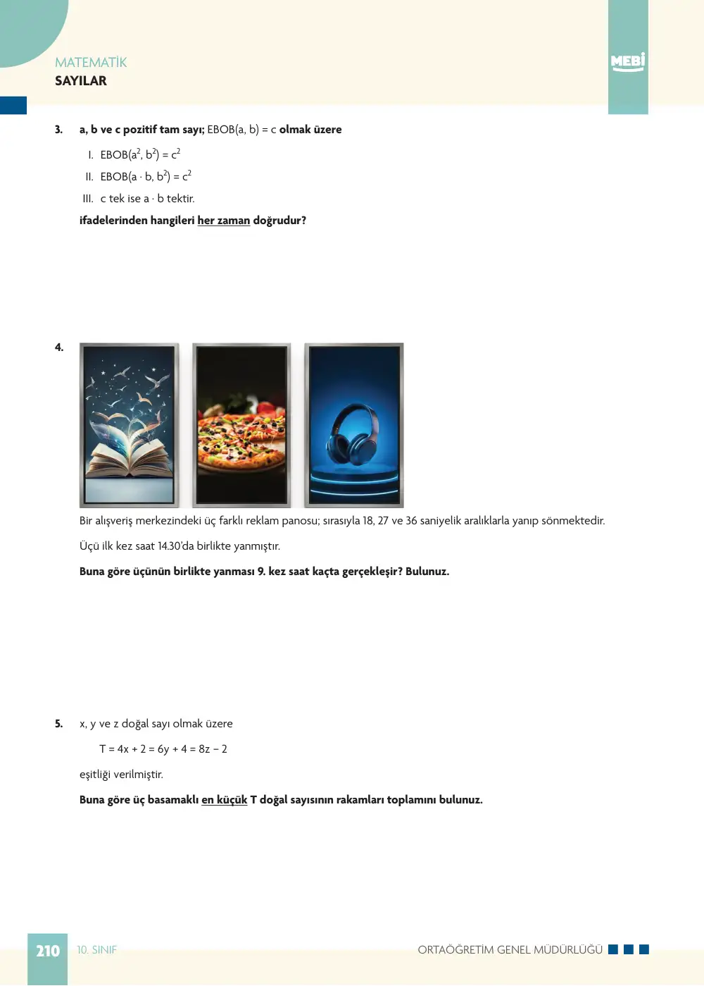 10. Sınıf Matematik Bireysel Öğrenme Etkinlikleri (2026-2027) sayfa 208