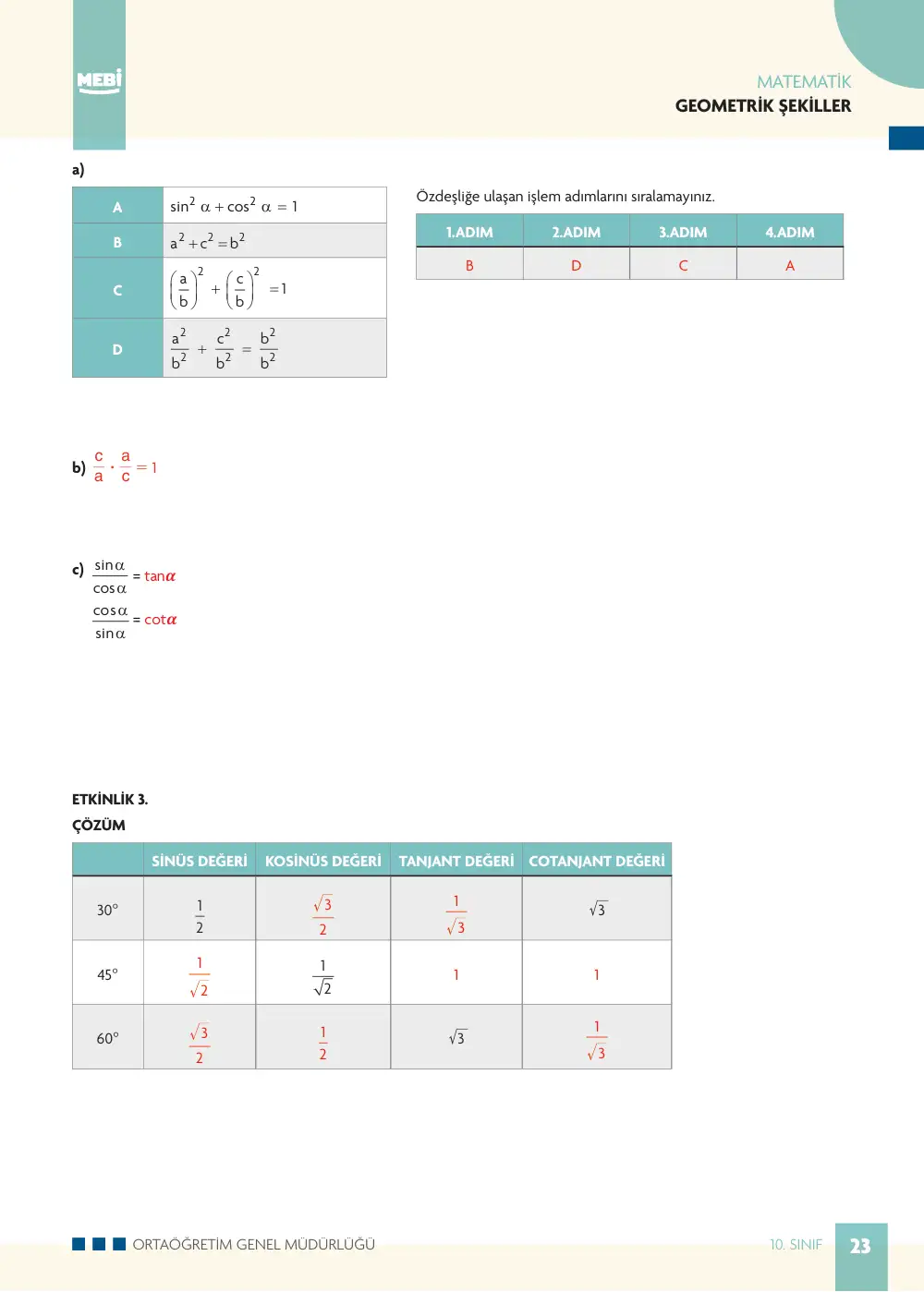 10. Sınıf Matematik Bireysel Öğrenme Etkinlikleri (2026-2027) sayfa 21