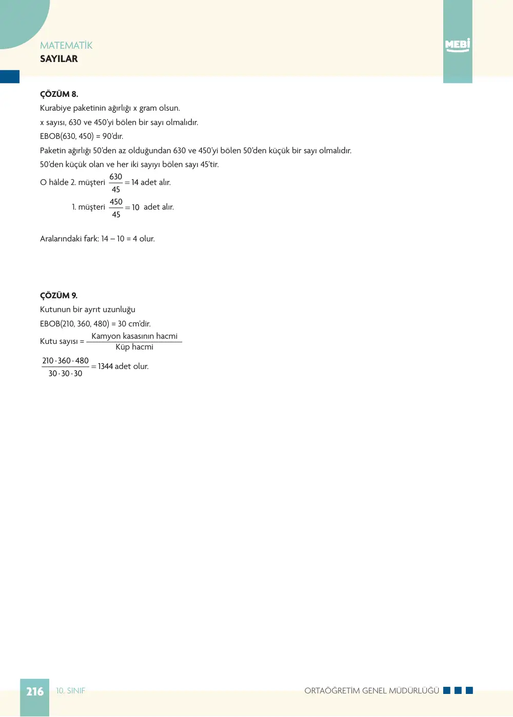 10. Sınıf Matematik Bireysel Öğrenme Etkinlikleri (2026-2027) sayfa 214