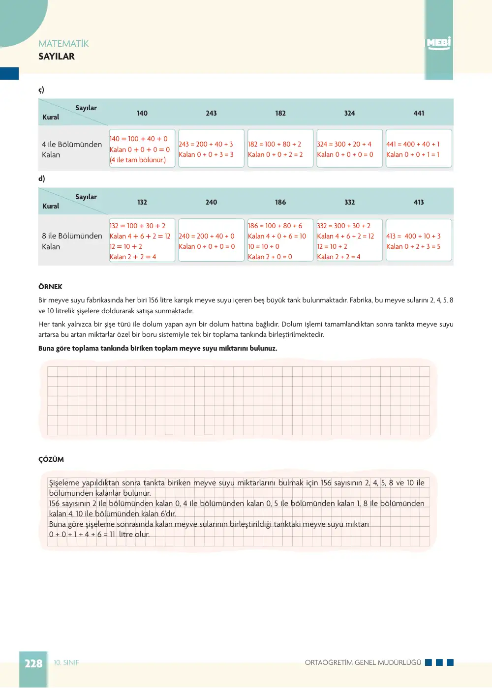 10. Sınıf Matematik Bireysel Öğrenme Etkinlikleri (2026-2027) sayfa 226