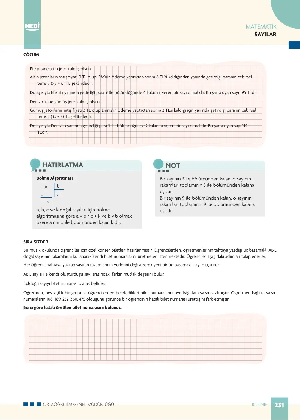 10. Sınıf Matematik Bireysel Öğrenme Etkinlikleri (2026-2027) sayfa 229