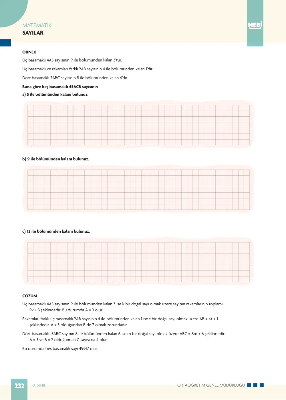 10. Sınıf Matematik Bireysel Öğrenme Etkinlikleri (2026-2027) sayfa 230