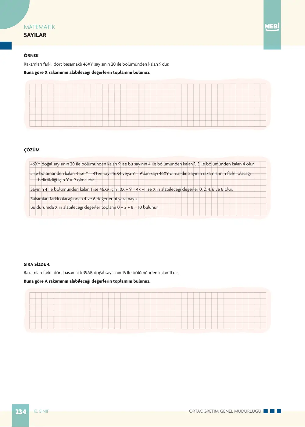 10. Sınıf Matematik Bireysel Öğrenme Etkinlikleri (2026-2027) sayfa 232