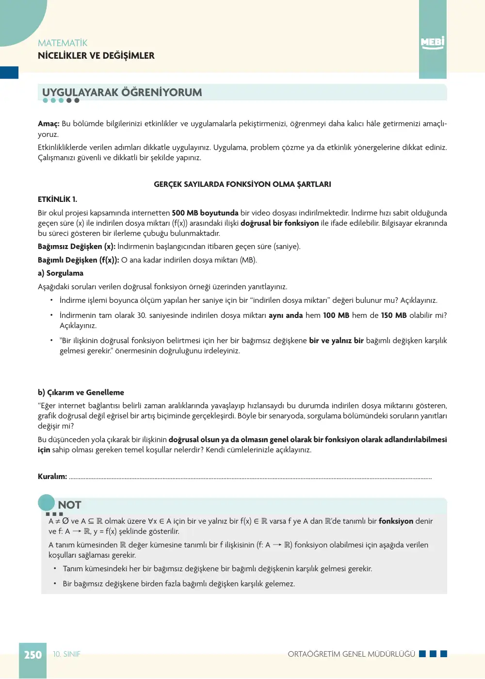 10. Sınıf Matematik Bireysel Öğrenme Etkinlikleri (2026-2027) sayfa 248