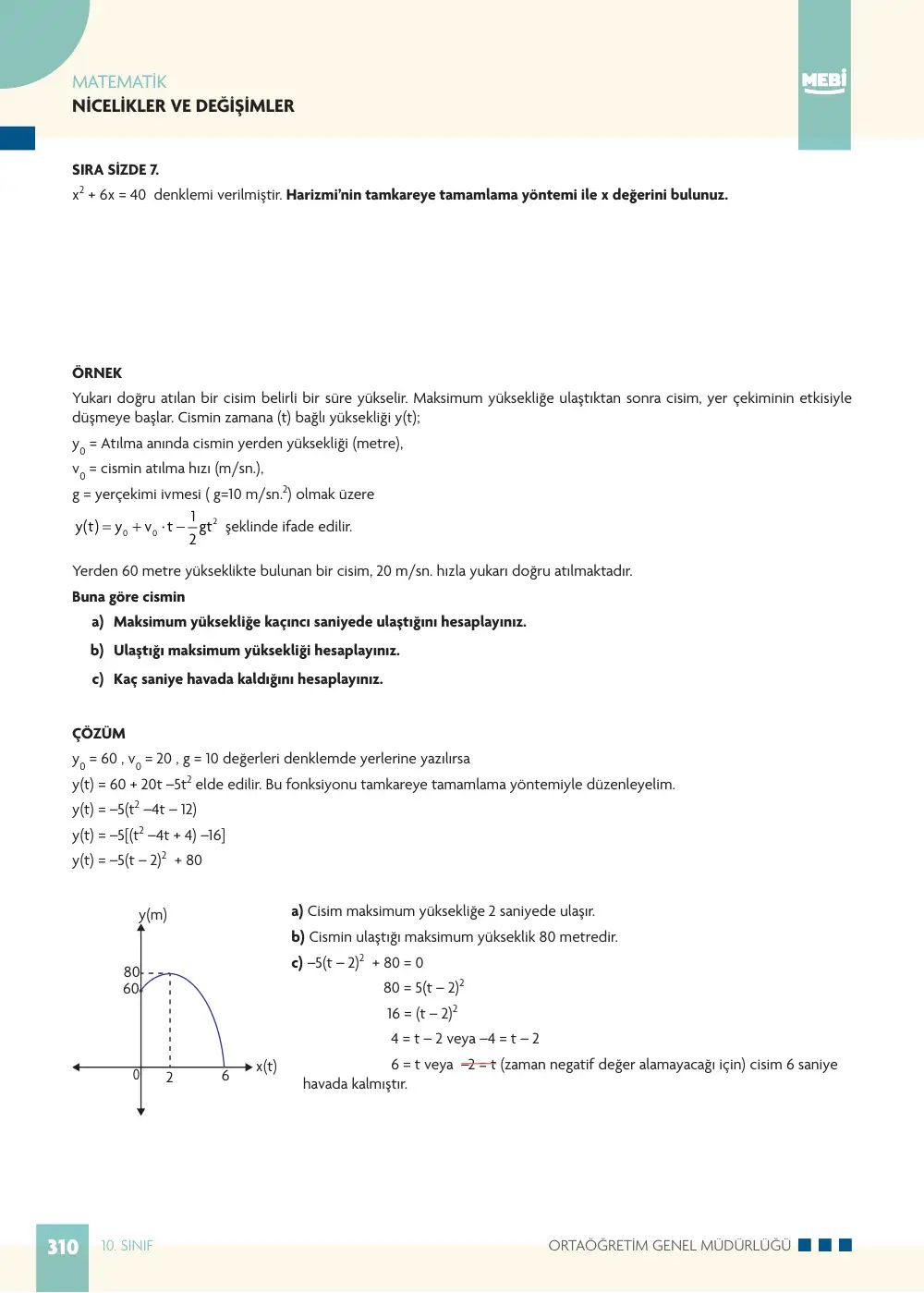 10. Sınıf Matematik Bireysel Öğrenme Etkinlikleri (2026-2027) sayfa 308