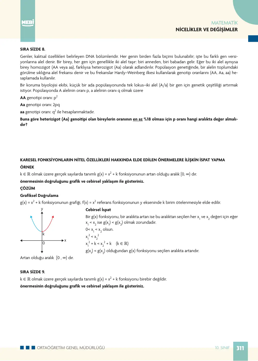 10. Sınıf Matematik Bireysel Öğrenme Etkinlikleri (2026-2027) sayfa 309
