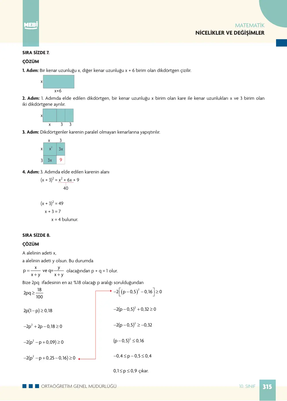 10. Sınıf Matematik Bireysel Öğrenme Etkinlikleri (2026-2027) sayfa 313