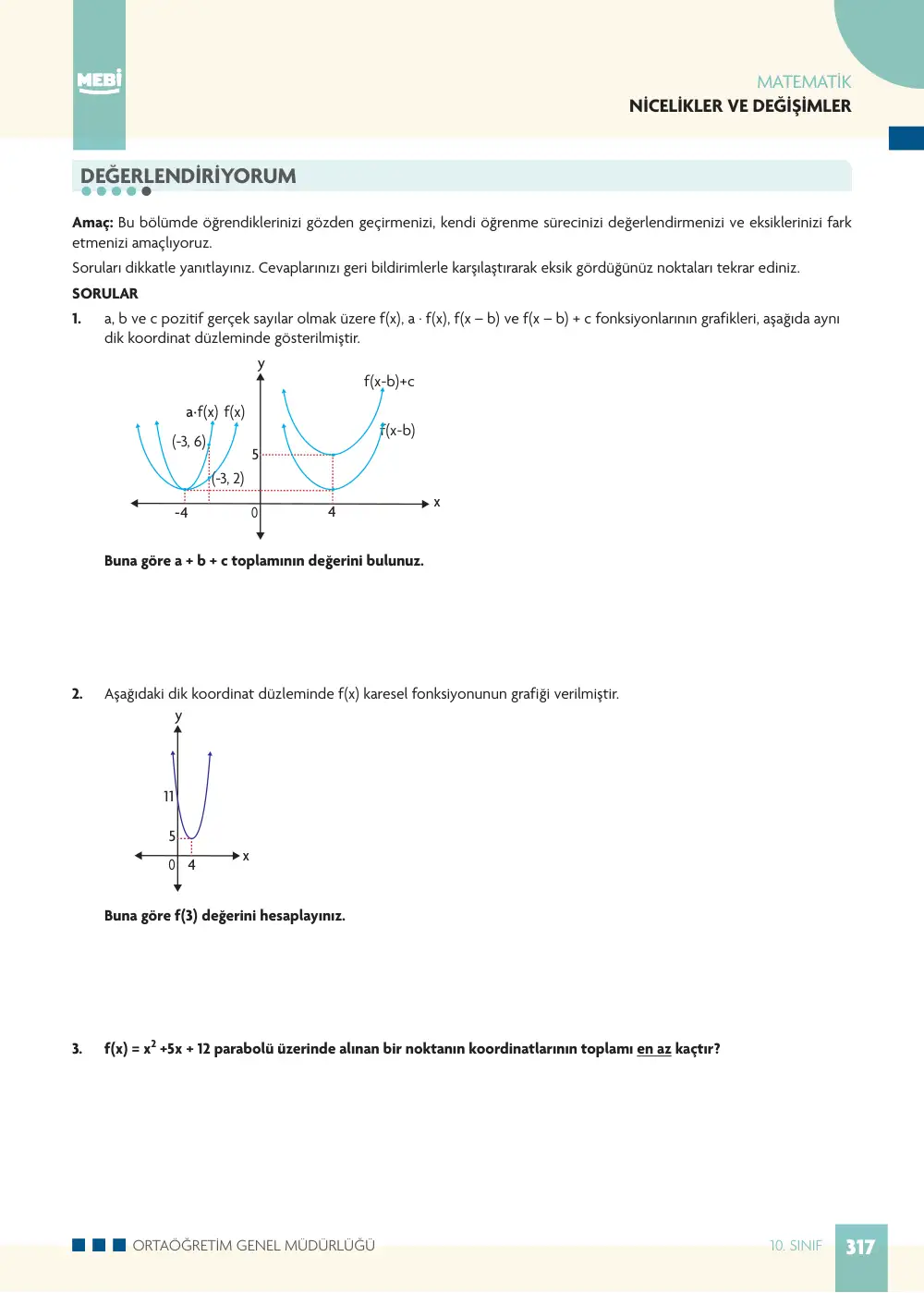 10. Sınıf Matematik Bireysel Öğrenme Etkinlikleri (2026-2027) sayfa 315