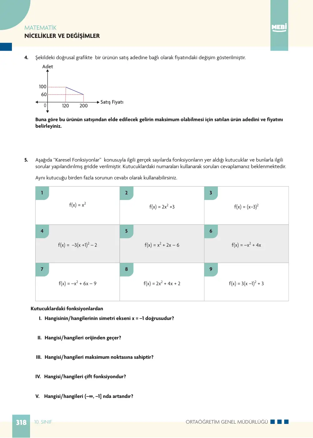 10. Sınıf Matematik Bireysel Öğrenme Etkinlikleri (2026-2027) sayfa 316