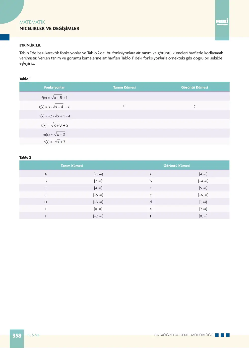 10. Sınıf Matematik Bireysel Öğrenme Etkinlikleri (2026-2027) sayfa 356