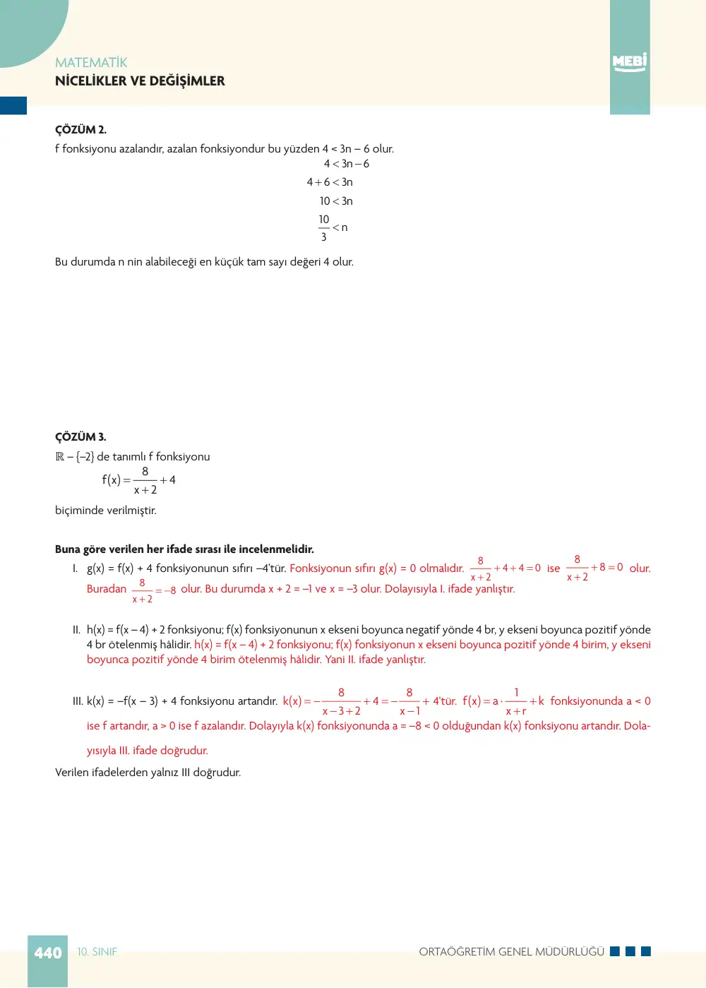10. Sınıf Matematik Bireysel Öğrenme Etkinlikleri (2026-2027) sayfa 438