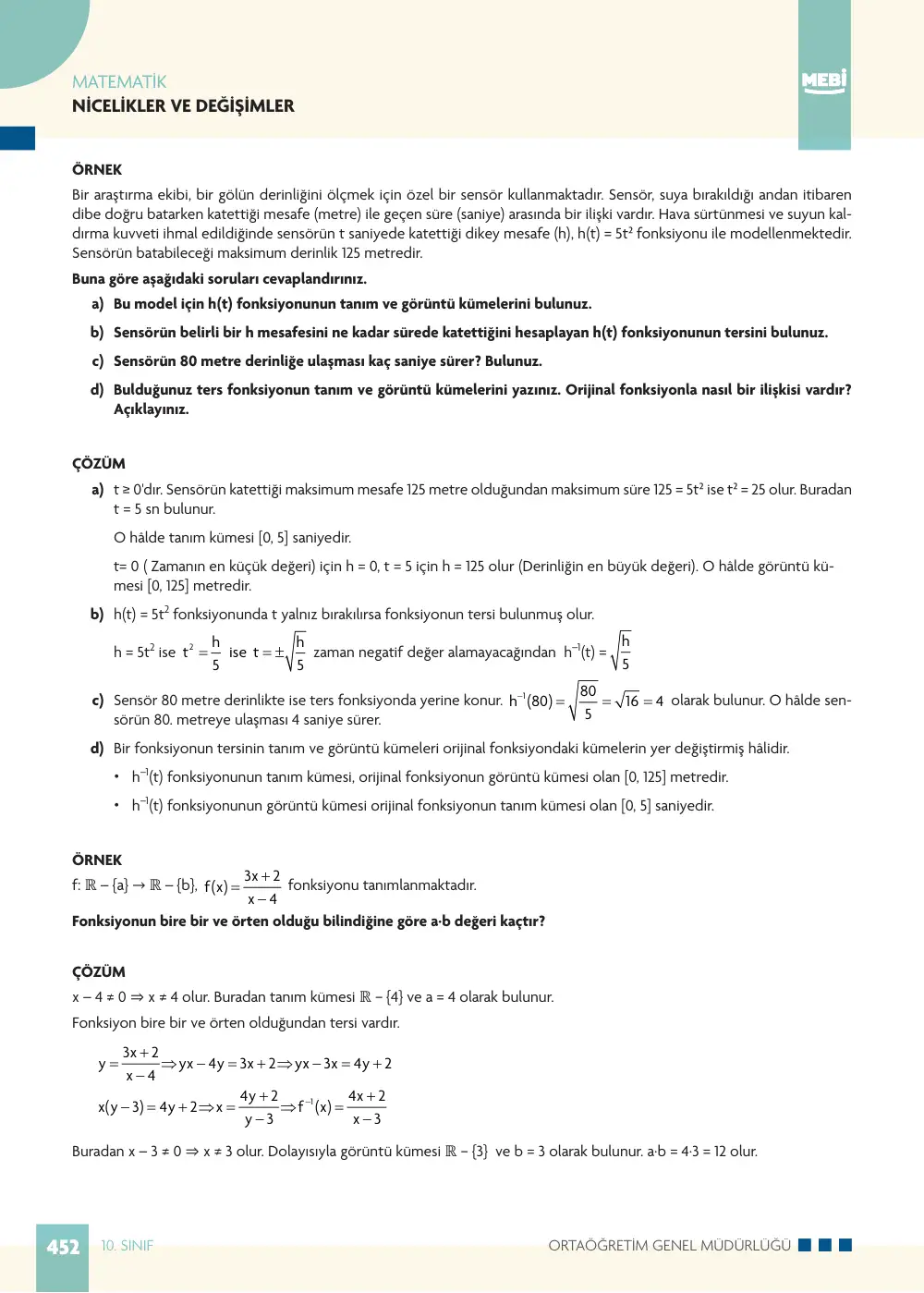 10. Sınıf Matematik Bireysel Öğrenme Etkinlikleri (2026-2027) sayfa 450