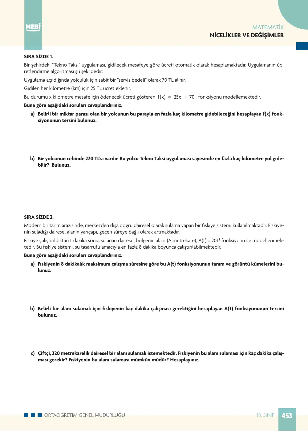 10. Sınıf Matematik Bireysel Öğrenme Etkinlikleri (2026-2027) sayfa 451