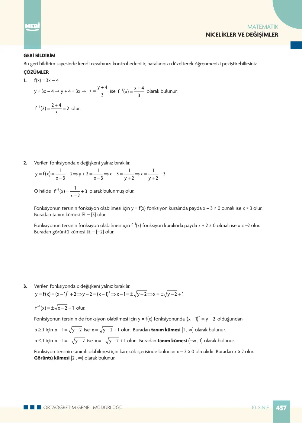 10. Sınıf Matematik Bireysel Öğrenme Etkinlikleri (2026-2027) sayfa 455