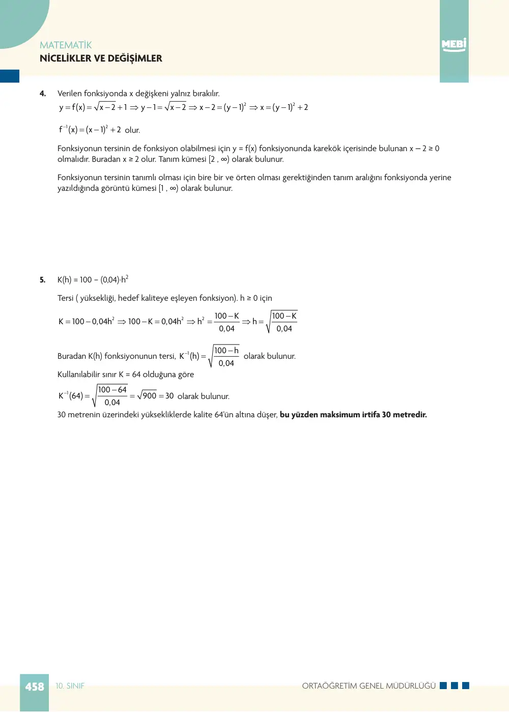 10. Sınıf Matematik Bireysel Öğrenme Etkinlikleri (2026-2027) sayfa 456