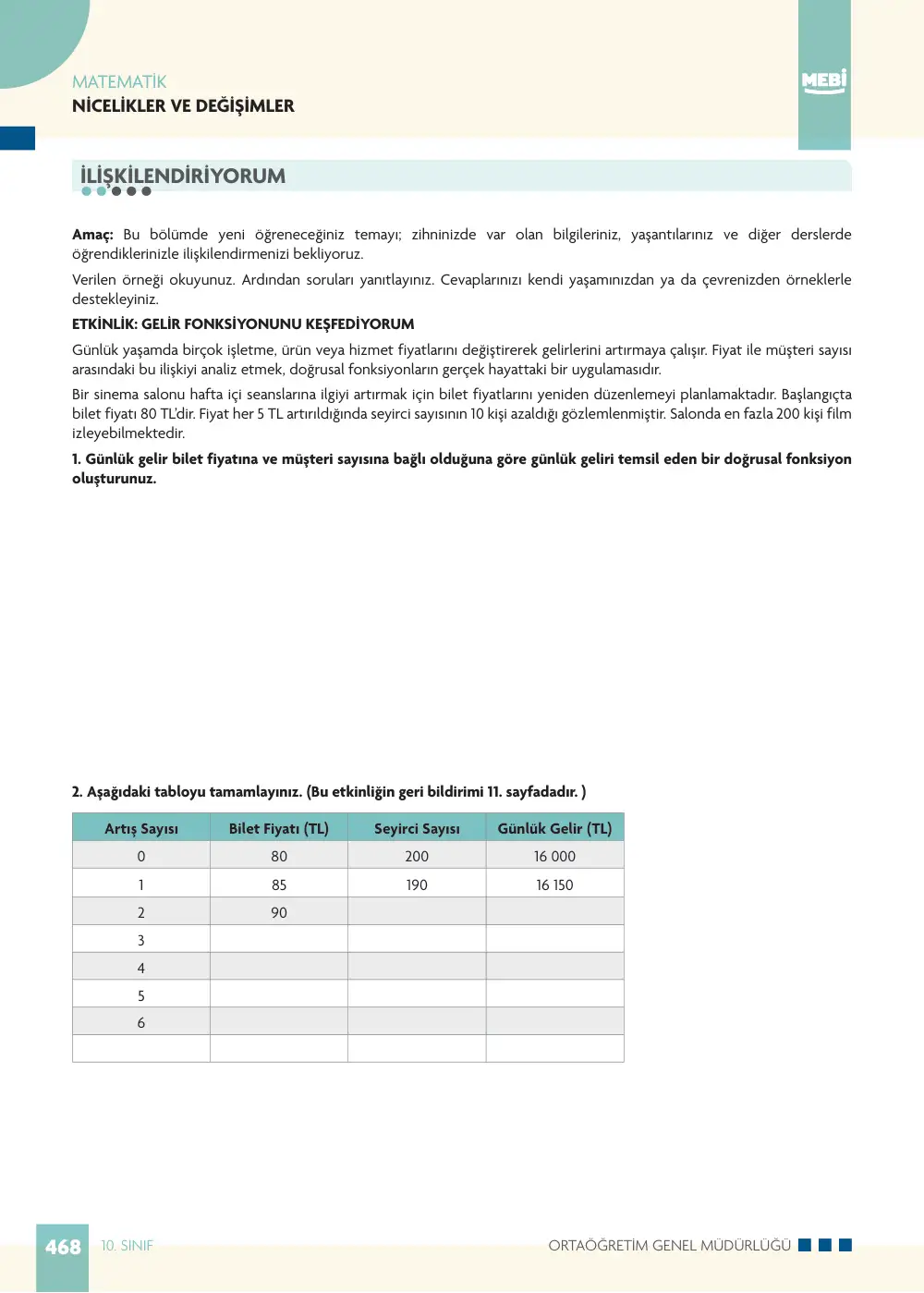 10. Sınıf Matematik Bireysel Öğrenme Etkinlikleri (2026-2027) sayfa 466