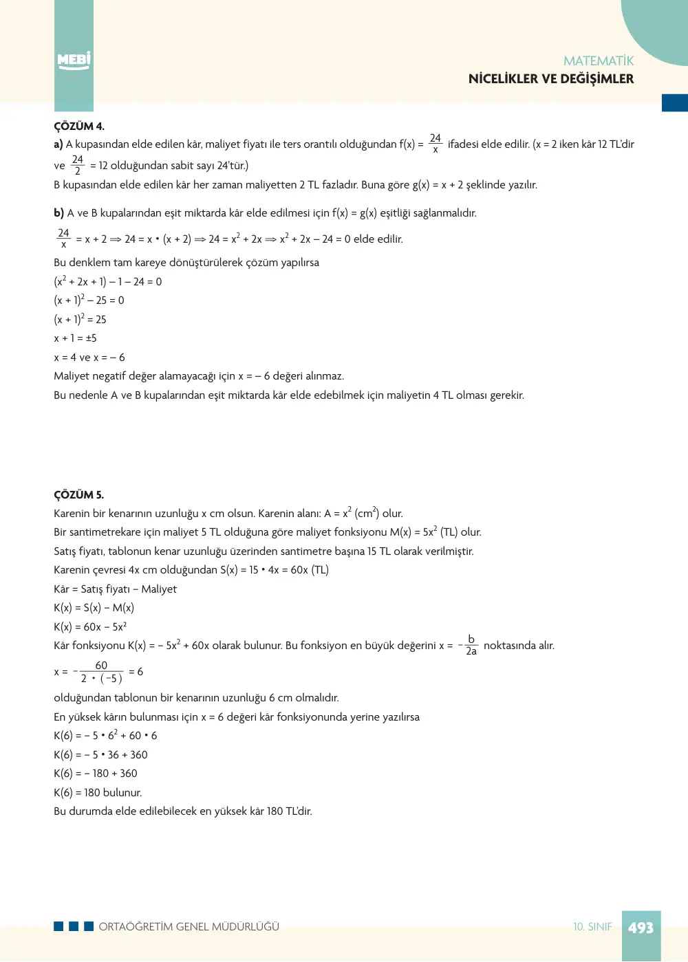 10. Sınıf Matematik Bireysel Öğrenme Etkinlikleri (2026-2027) sayfa 491