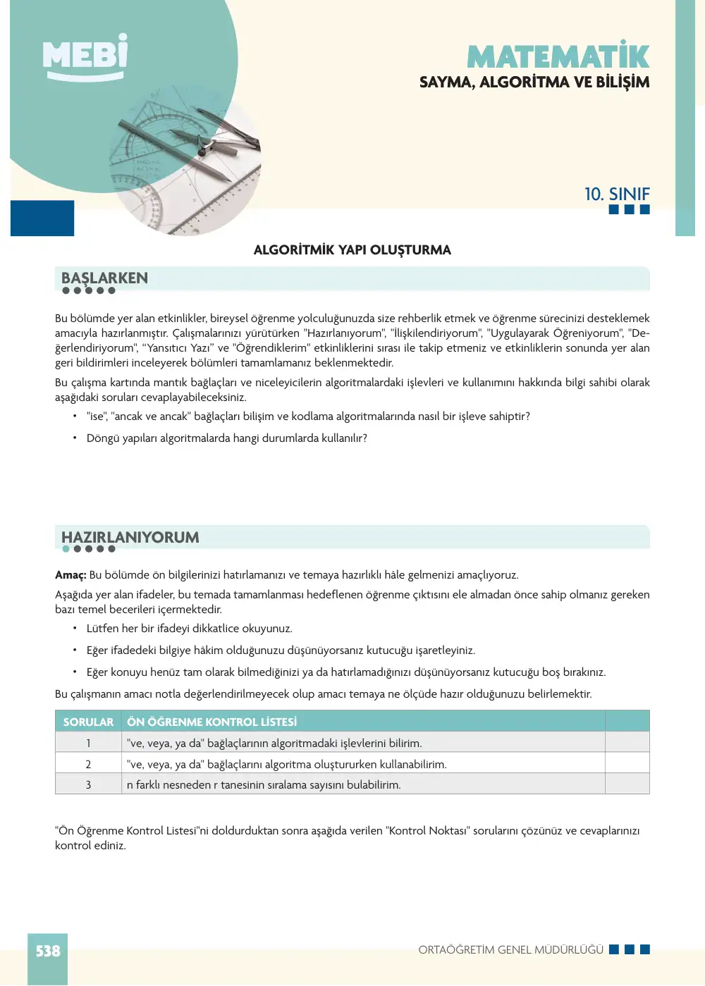 10. Sınıf Matematik Bireysel Öğrenme Etkinlikleri (2026-2027) sayfa 536