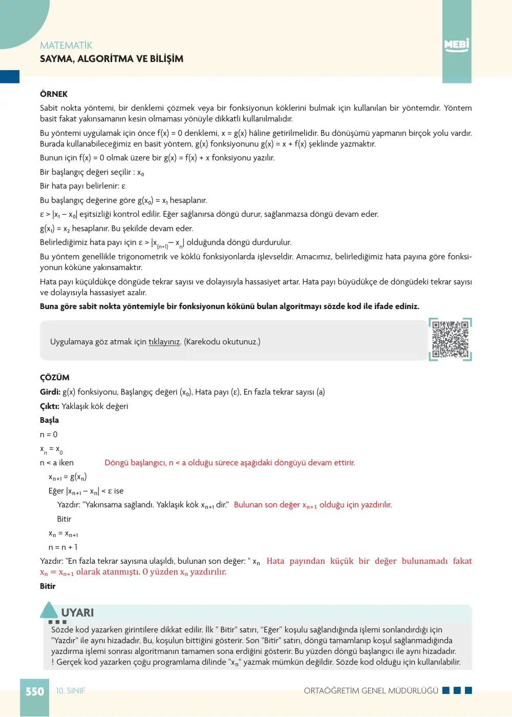 10. Sınıf Matematik Bireysel Öğrenme Etkinlikleri (2026-2027) sayfa 548