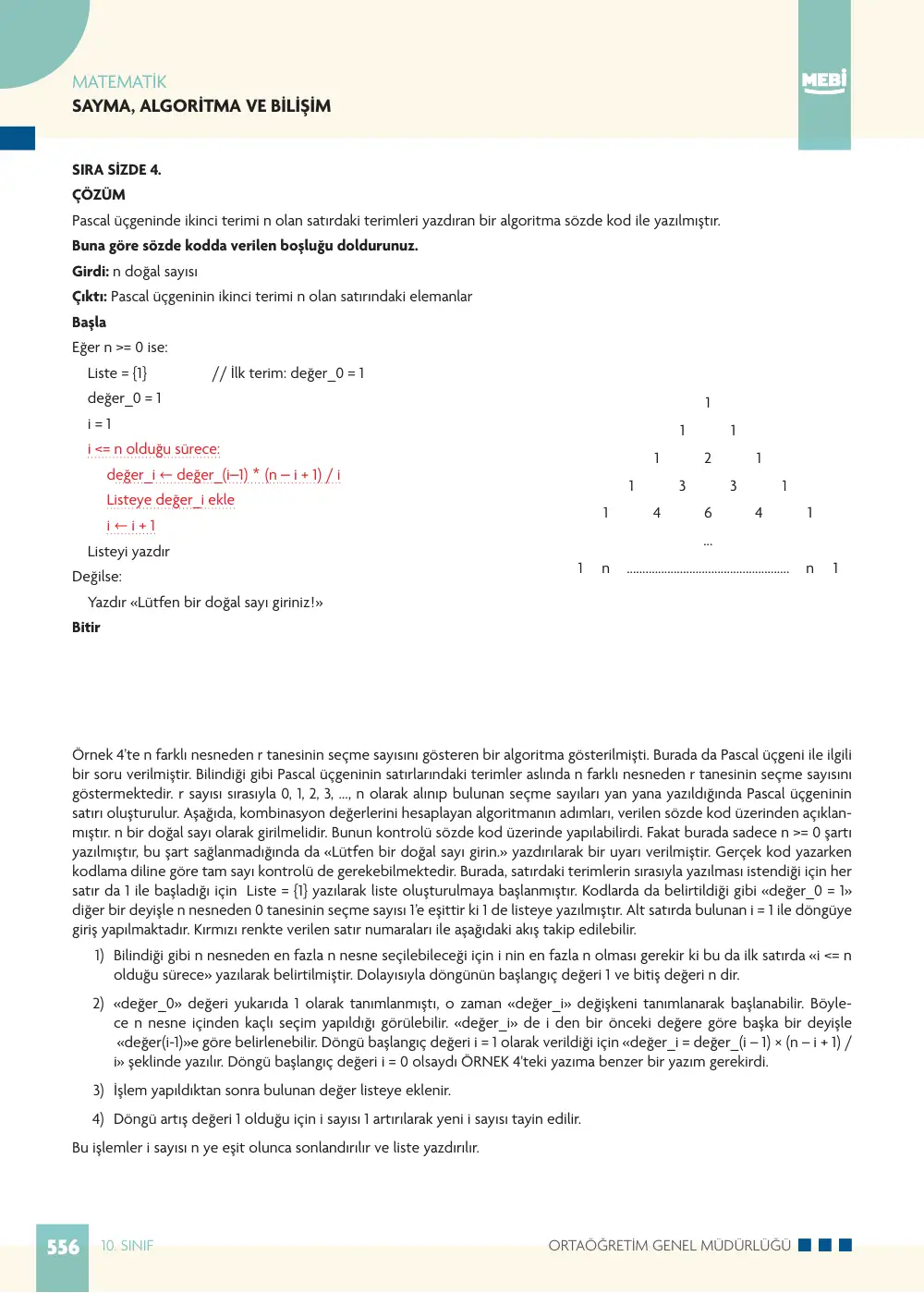 10. Sınıf Matematik Bireysel Öğrenme Etkinlikleri (2026-2027) sayfa 554